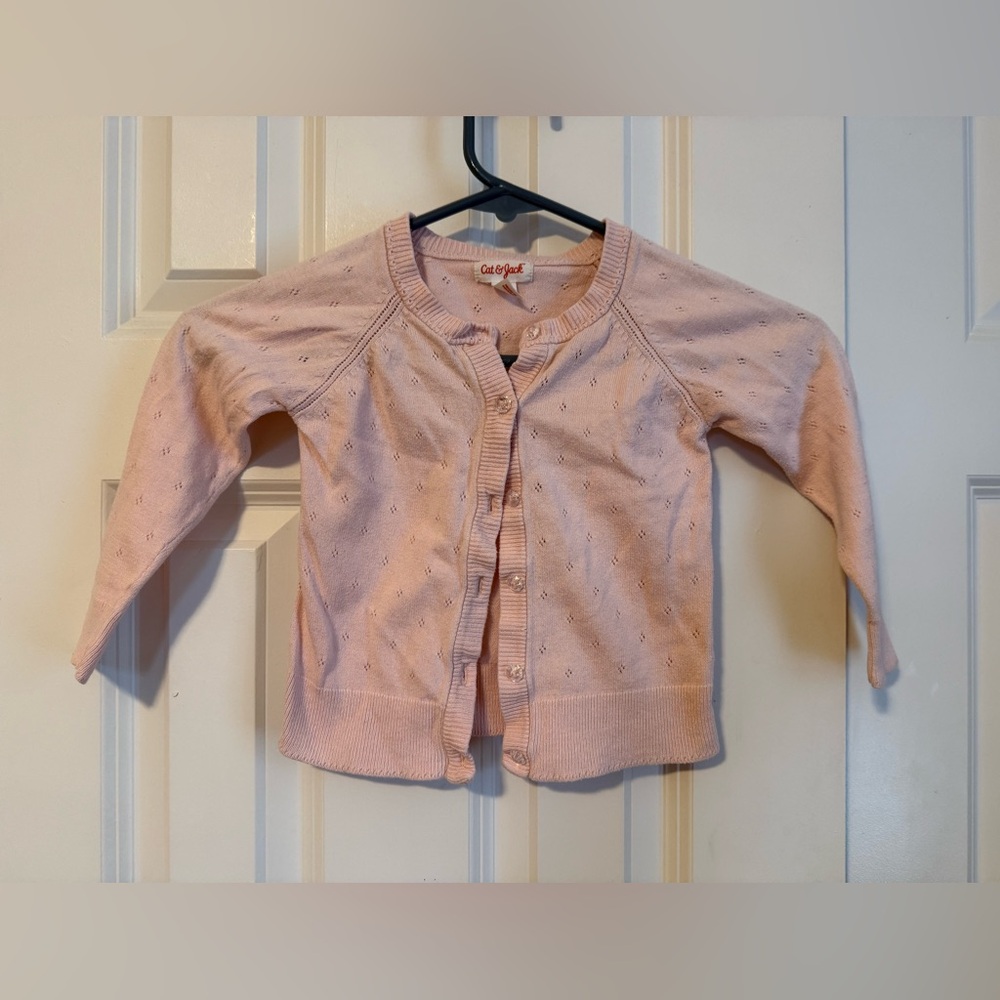 Cat & Jack Light Pink Kids Cardigan size 3t in good used condition
